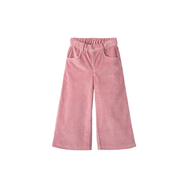 Corduroy Pant w. Wide Leg & Embroirdey, rose comb., Copenhagen Colors Organics