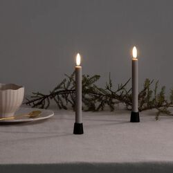 LED Mini Taper Candle 14 cm 2 pcs, sandstone, Uyuni Lighting