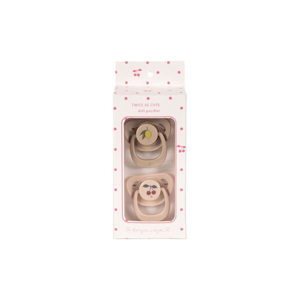 2 Pack Doll Pacifier, cherry/lemon, Konges Sl&oslash;jd