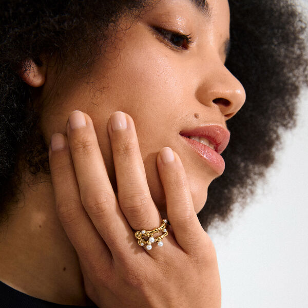 HADLEY ringar 2-i-1-set, guldpläterade HADLEY ringar 2-i-1-set, guldpläterade, Pilgrim