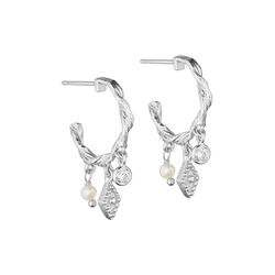 Hailey hoop&ouml;rh&auml;ngen med diamantformade h&auml;ngsmycken, f&ouml;rsilvrade, Pure by Nat