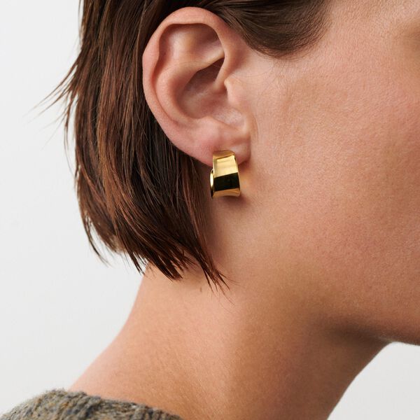 Reflection Hoops Medium, guldpl&auml;terat, Pernille Corydon Jewellery