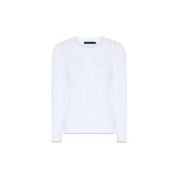 Classic Cable Knit, white/beach sand, Micha