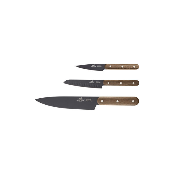 Phenix Walnut Knivset 3 delar, Lion Sabatier