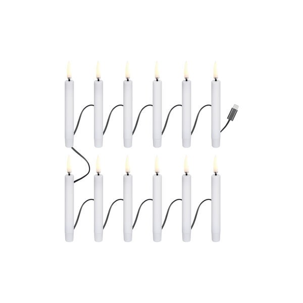 Christmas string 12 candles USB-C, white, Uyuni Lighting
