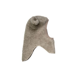 Balaclava Ears Wool Teddy, camel melange, HUTTEliHUT