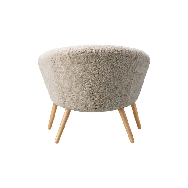 Ditzel loungestol, vit/lackerad ek, Fredericia Furniture