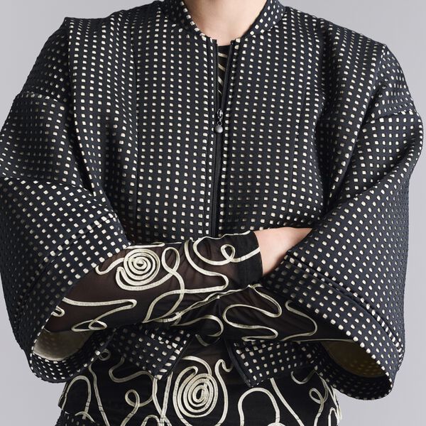 Scuba tiles bomberjacka, black/ivory scuba tiles, BITTE KAI RAND