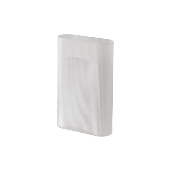 Ridge Vase, white/frosted glass, Muuto