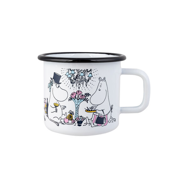 Date Night Enamel Mug, white, Muurla