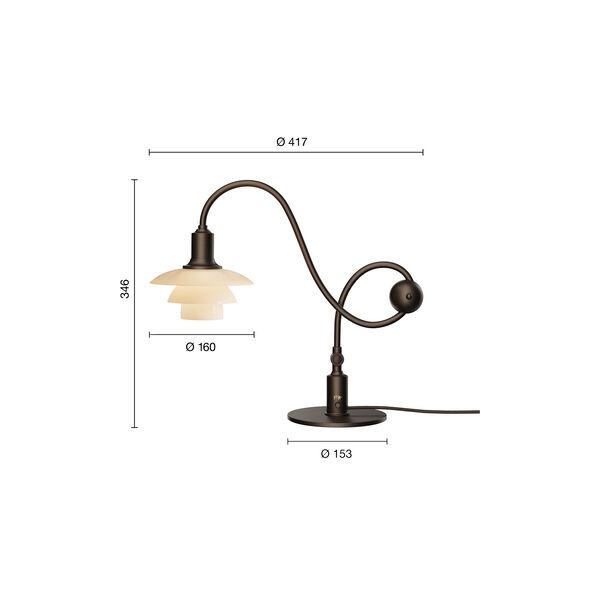 PH 1/1 Piano Table Lamp Limted Edition, dusty terracotta, Louis Poulsen