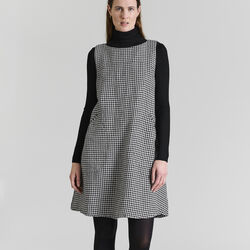 Chesu ärmlös klänning, black/ivory pepita, BITTE KAI RAND