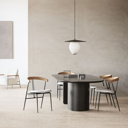 Moon Elliptical Dining Table, brown/black stained oak Moon Elliptical Dining Table, brown/black stained oak, GUBI