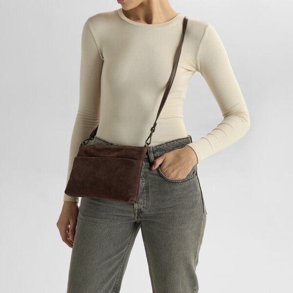 KarimaMBG Crossbody Bag Suede, dark brown, Markberg