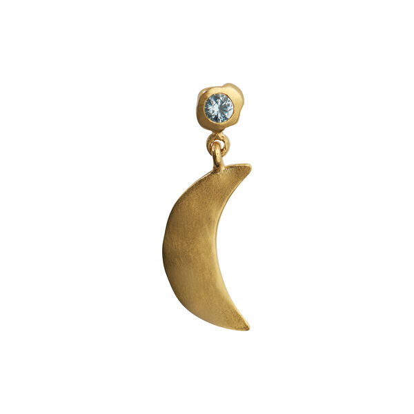 Big Dot Bella Moon with Blue Lagune Stone Single, gold, Stine A Jewelry