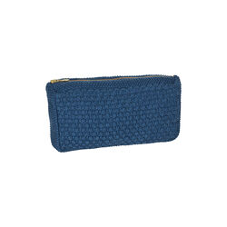 Stickad Clutch Petra, dark blue melange, By LOHN