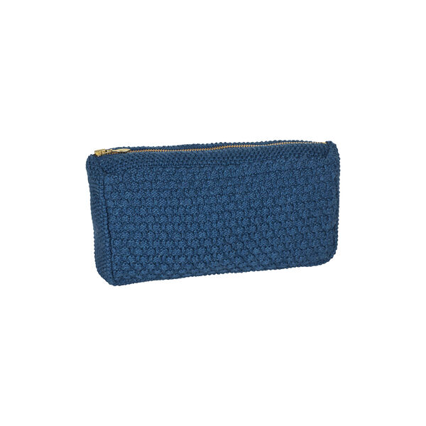 Stickad Clutch Petra, dark blue melange, By LOHN