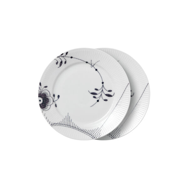 Black Fluted Mega tallrik 22 cm, 2-pack, Royal Copenhagen