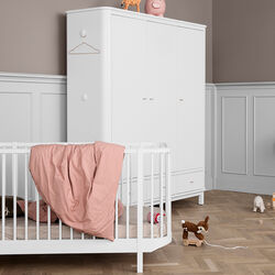 Wood Wardrobe 3 Doors, white, Oliver Furniture