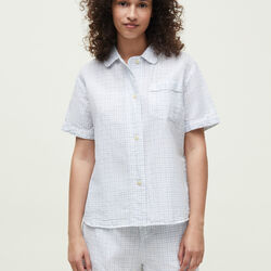 Pyjamas Night Summer Check, mix blue bell, Aiayu