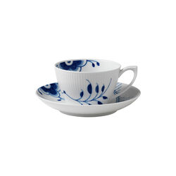 Blue Fluted Mega kopp och fat, 28 cl, Royal Copenhagen