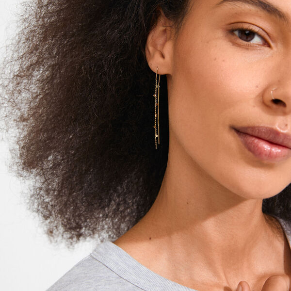 BAYLEN chain earrings, gold plated, Pilgrim