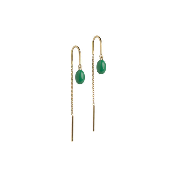 Eleanor Earring, gold/grass green, ENAMEL Copenhagen