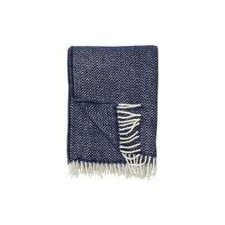 Chevron pl&auml;d, dark denim, Klippan Yllefabrik