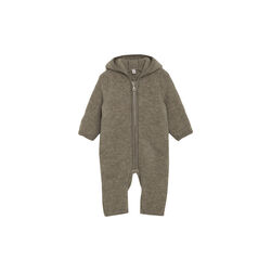 Pram Suit Ears Wool Fleece, savannah melange, HUTTEliHUT