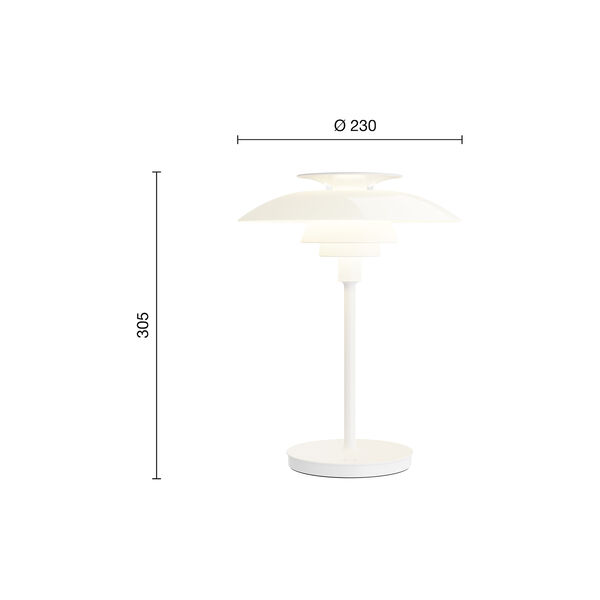 PH 80 Portabel lampa, opal white/white, Louis Poulsen