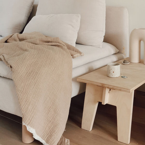 Thyme pläd, beige Thyme pläd, beige, ELVANG