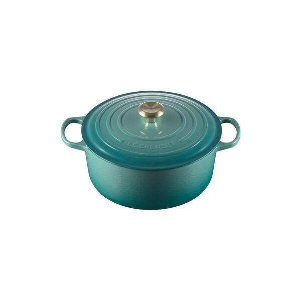 Signature gjutj&auml;rn rund gryta &Oslash; 28 cm, bleu riviera, Le Creuset