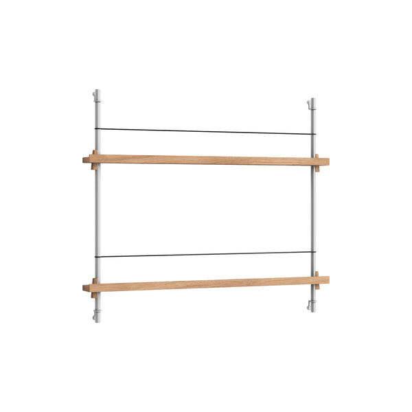Magazine Shelving Small, oak/stainless steel, MOEBE