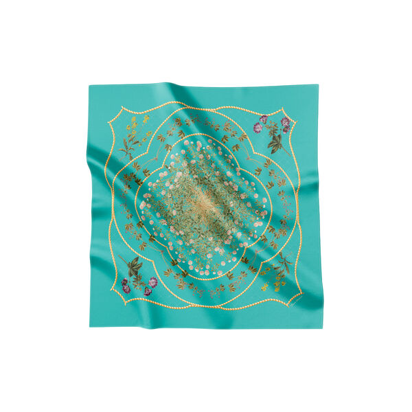 Turquoise Flower Feeling sidenscarf, Flora Danica Denmark