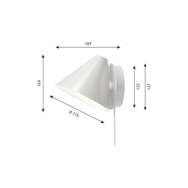 Keglen vägglampa, vit Keglen vägglampa, vit, Louis Poulsen