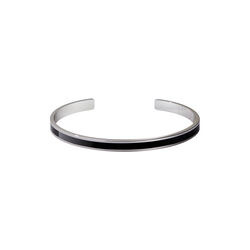 BANGLE Bracelet, rhodium & black, bangle up