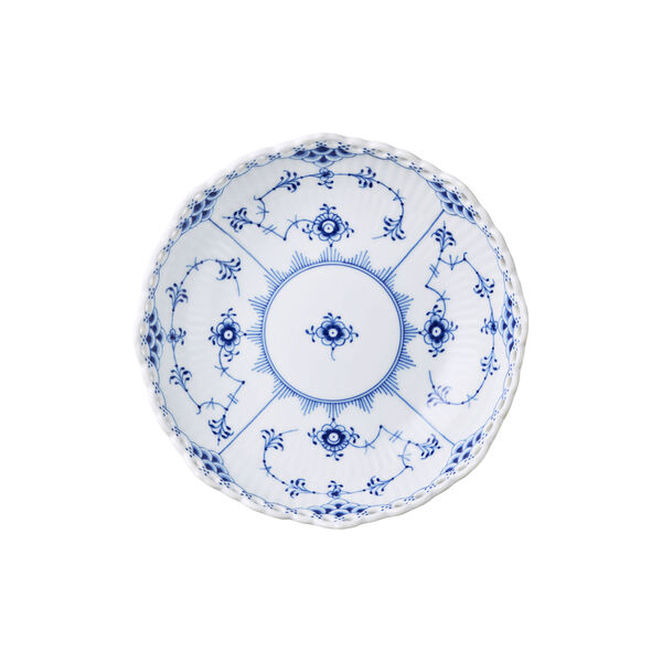 Blue Fluted Full Lace Bowl on foot 37 cl, Royal Copenhagen