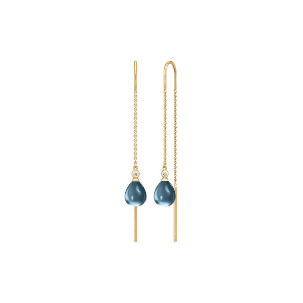 Tasha Chain Earrings, gold/london blue Tasha Chain Earrings, gold/london blue, Julie Sandlau