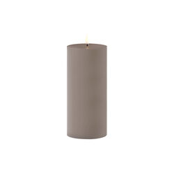 LED Outdoor Pillar Candle 20 cm, sandstone, Uyuni Lighting