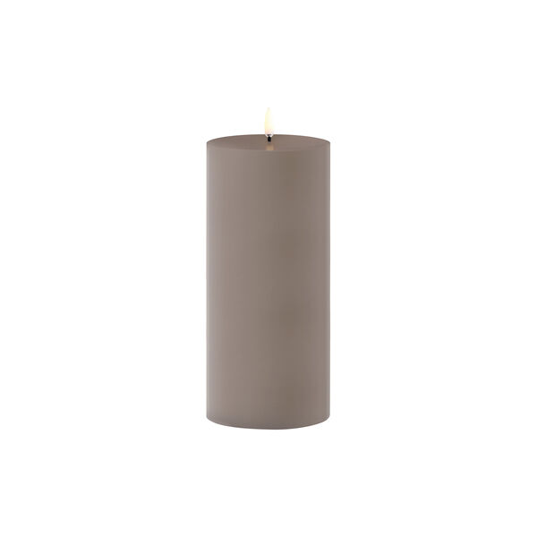 LED Outdoor Pillar Candle 20 cm, sandstone, Uyuni Lighting