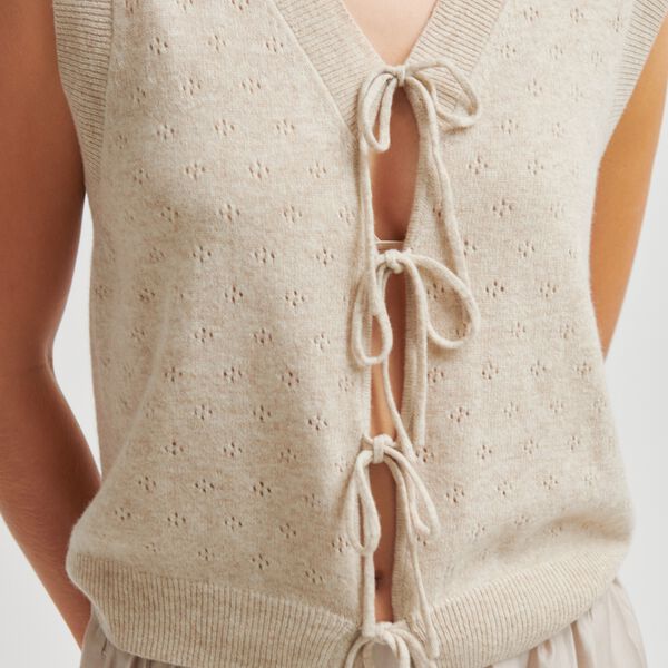 Amala Knit Vest, plaza taupe, Second Female