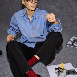 IHSADIA Shirt, blue yonder stripe, ICHI