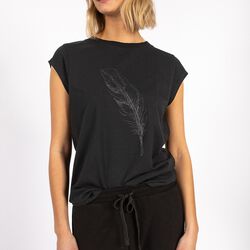 CC Heart FEATHER tee, black, Coster Copenhagen