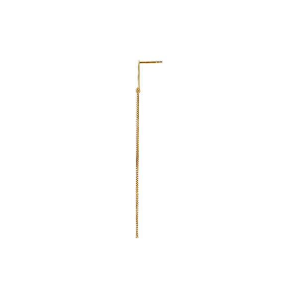 Bella Moon Earring with Long Chains Single, gold Bella Moon Earring with Long Chains Single, gold, Stine A Jewelry