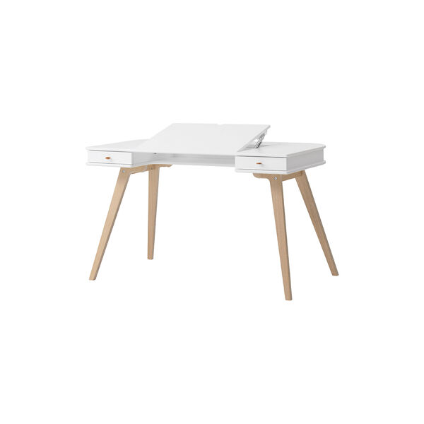 Wood Desk 72,6 cm, white/oak, Oliver Furniture