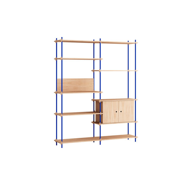 Shelving Tall Cabinet, oak/deep blue, MOEBE