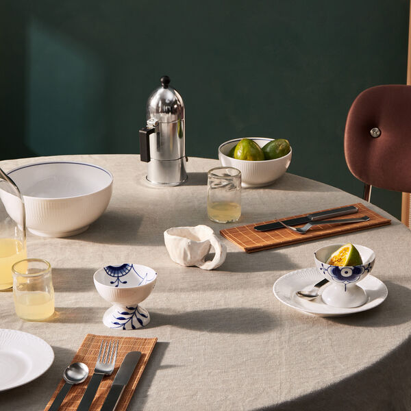 Blue Fluted Mega skål på fot 8 cm, Royal Copenhagen