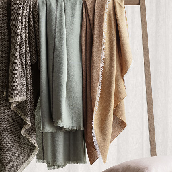 Herringbone pl&auml;d, dark blue/grey, ELVANG