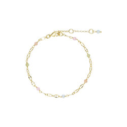 Lina armband med &auml;delstenar, guldpl&auml;terat/p&auml;rlor, Pure by Nat