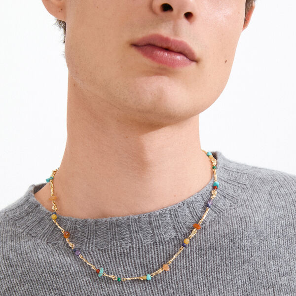 TRACE | Guldpl&auml;terad/Multi | Halsband, Pilgrim